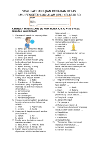 Contoh Soal Perubahan Wujud Benda Kelas 3 Sd Tulisan