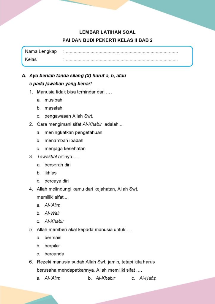 40 Contoh Soal Budi Pekerti Kelas 2 SD Semester 1 yang Sering Muncul di Ujian, Wajib Tahu