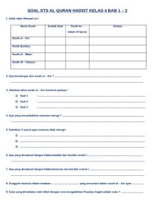 Soal Al Quran Hadis Kelas 4 Bab 1-2 PDF