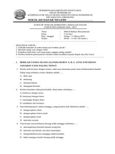 Soal Sumatif Kelas V Budaya Banyumasan PDF