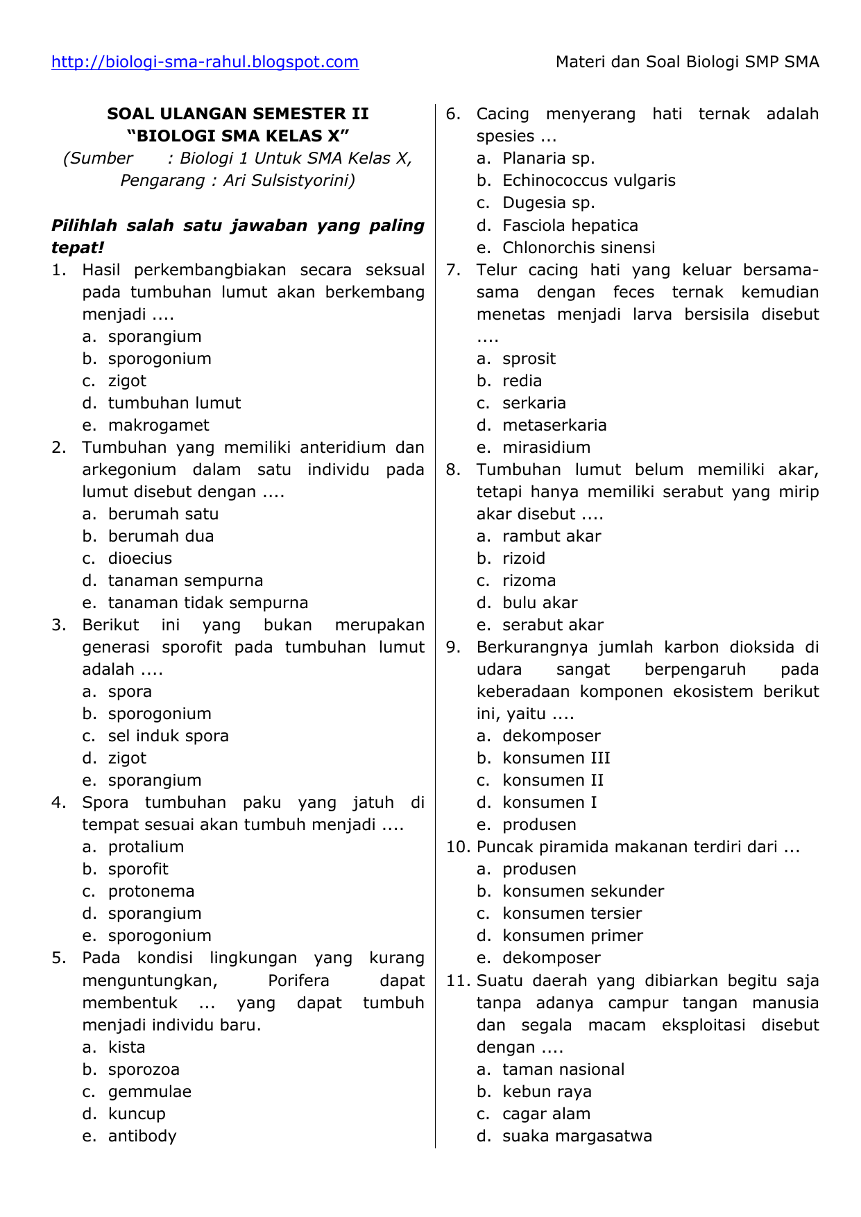 Soal Uas Biologi Kelas 10 Semester 1 Dalchaebi Soal Uas Biologi Kelas 10 Semester 1 Dalchaebi