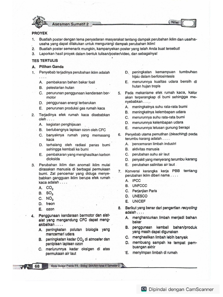 Soal Perubahan Iklim Kelas X PDF