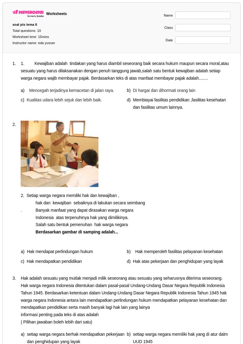 50 lembar kerja Pemikiran Historis untuk Kelas 6 di Wayground Gratis