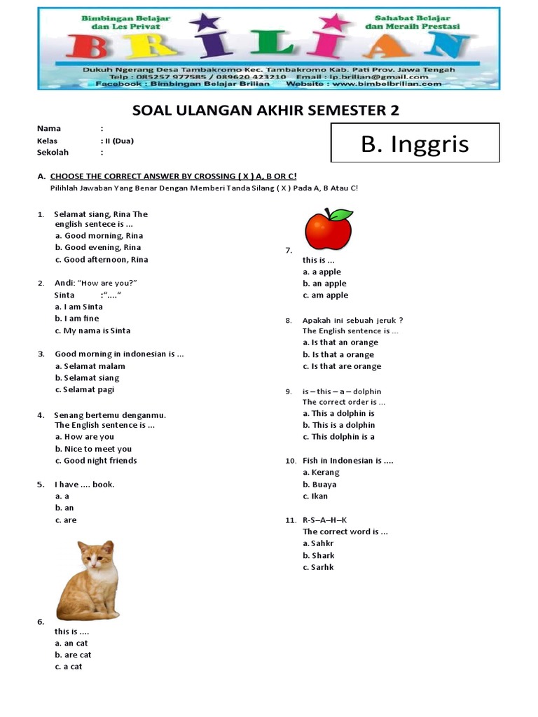 Rahasia Anak Cepat Pintar Pakai Buku Latihan Soal Bahasa Inggris Kelas 2 SD Terbaru Rahasia Anak Cepat Pintar Pakai Buku Latihan Soal Bahasa Inggris Kelas 2 SD Terbaru
