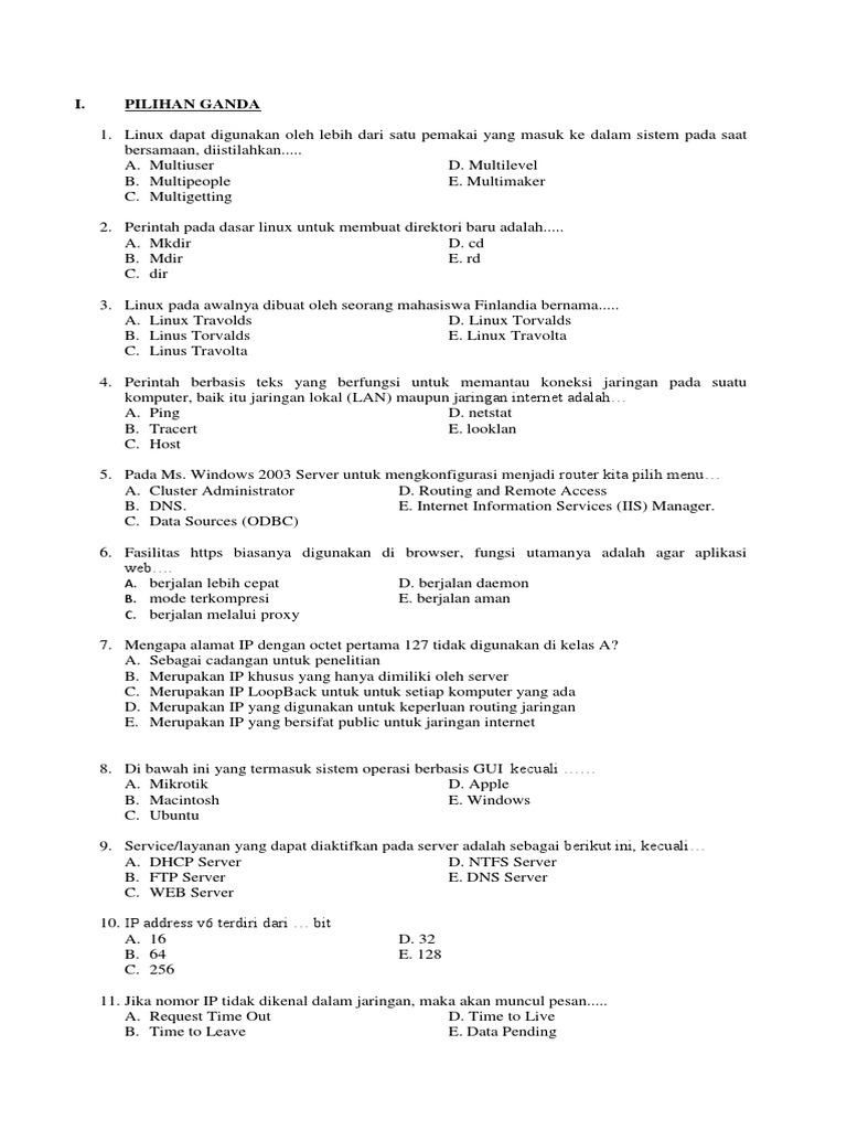 Rahasia Lulus Ujian dengan Contoh Soal Administrasi Server Kelas XI Semester 1 Terbaru Rahasia Lulus Ujian dengan Contoh Soal Administrasi Server Kelas XI Semester 1 Terbaru