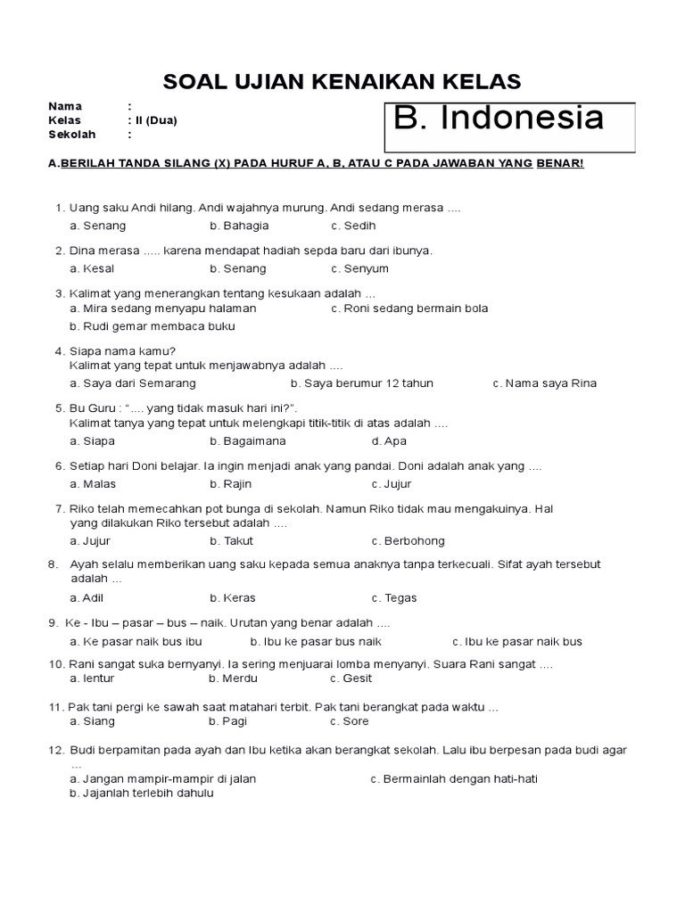 Rahasia Nilai Sempurna Pakai Buku Soal Bahasa Indonesia Kelas 2 SD Agar Anak Juara