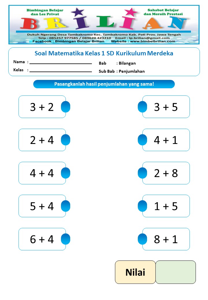 Ternyata Ini Kunci Jawaban Soal Aplikasi Matematika Kelas 1 SD Paling Mudah