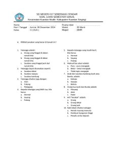 Soal Ujian BMR Kelas II SD Negeri 017 PDF